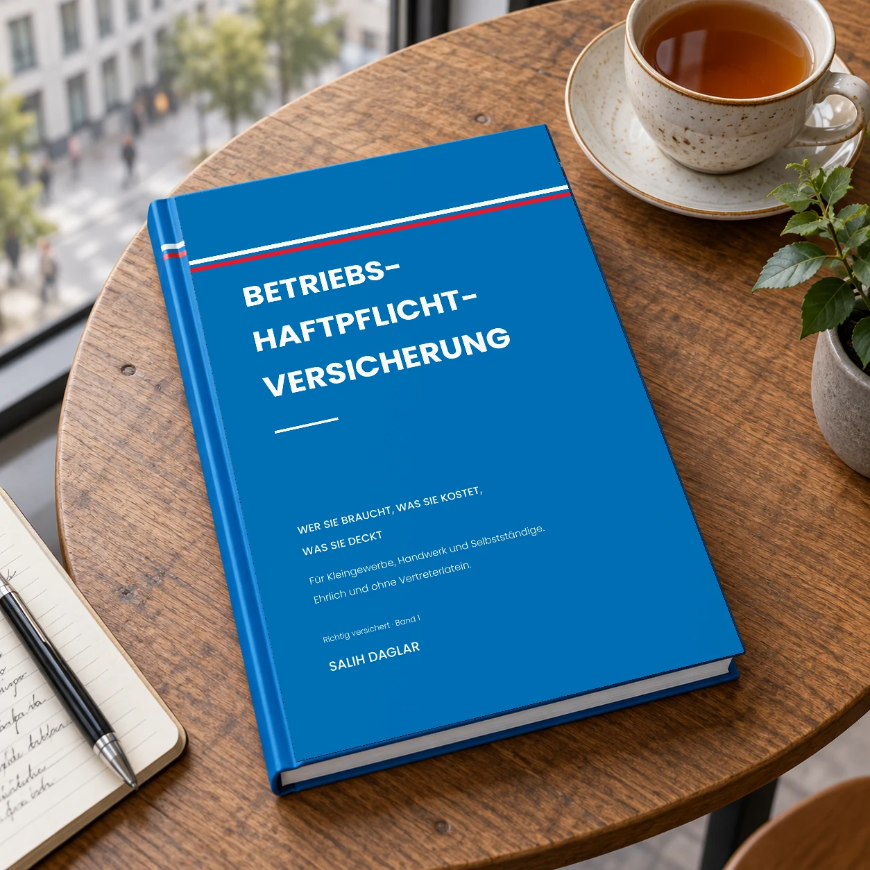 Buchinszenierung: „Betriebshaftpflichtversicherung“ als Hardcover – In Ruhe nachlesen.